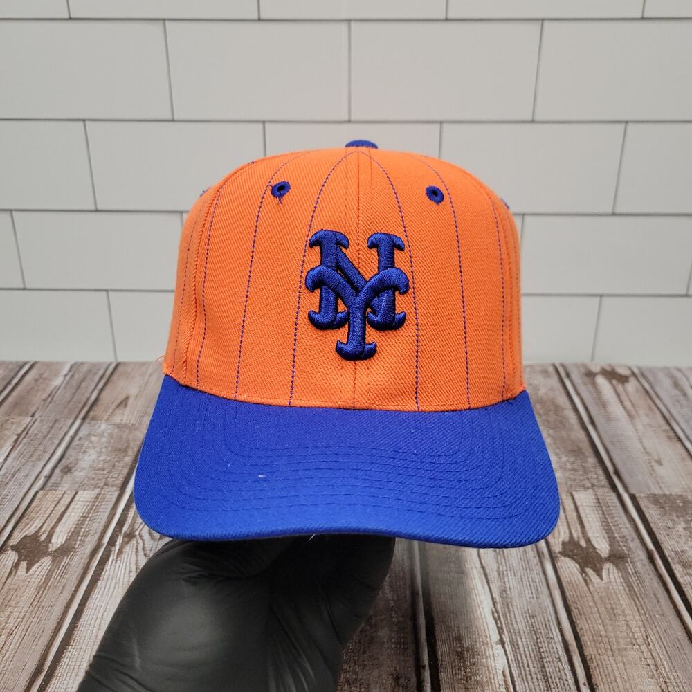 G Cap New York Mets Vintage Plain Logo Pin Stripped Adjustable Snapback Hat